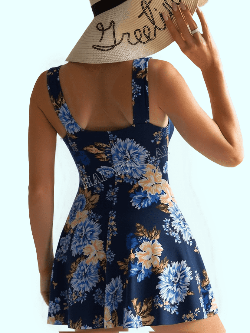 Haiyunlai 2025 Summer Women One Piece Sets Bikinis Sexy Floral Print Swimsuit