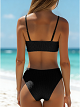 Crinkle Fabric Cami Bikini Top + High Waist Bottom Two-Piece Bathing Suit
