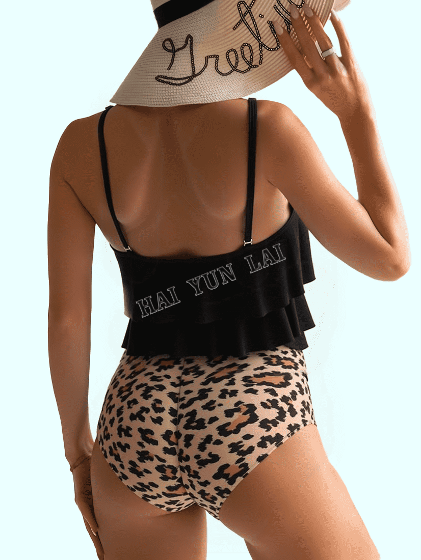 2025 Luxury Two piece Bikini Swimsuit XL Adjustable Straps Lotus Leaf Ruffle Trim for Beach Parties