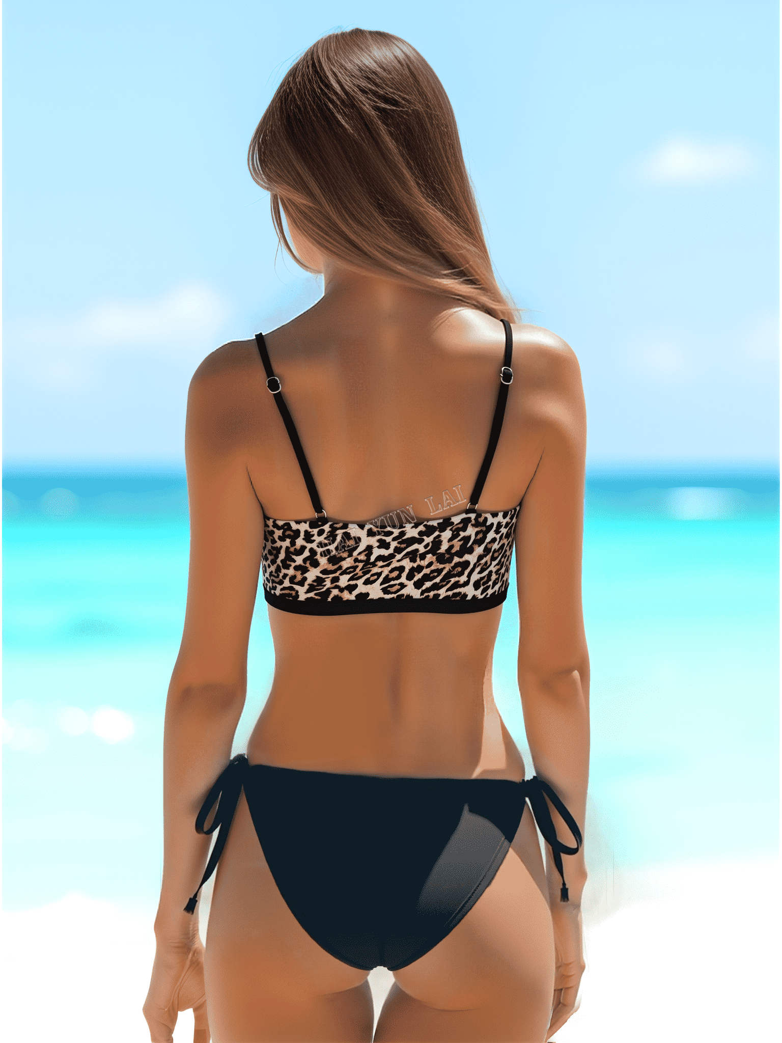 Trend European Sexy Leopard Print Strapless Bikini Set - Summer New Product