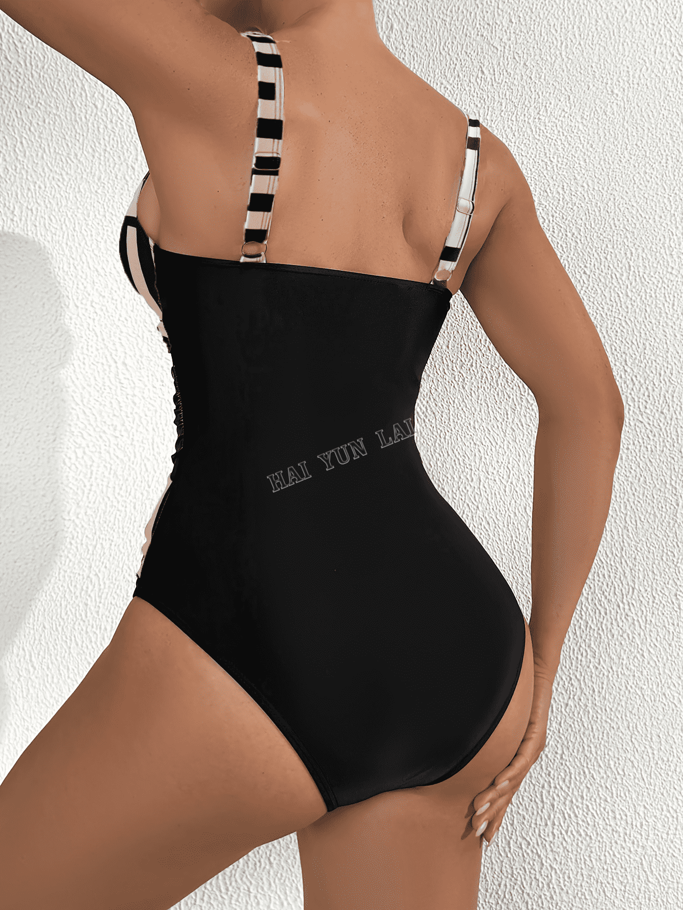 2025 European American Ladies' Sexy Slim One-Piece Swimsuit Multi-Color Bikini with Gathered Waist