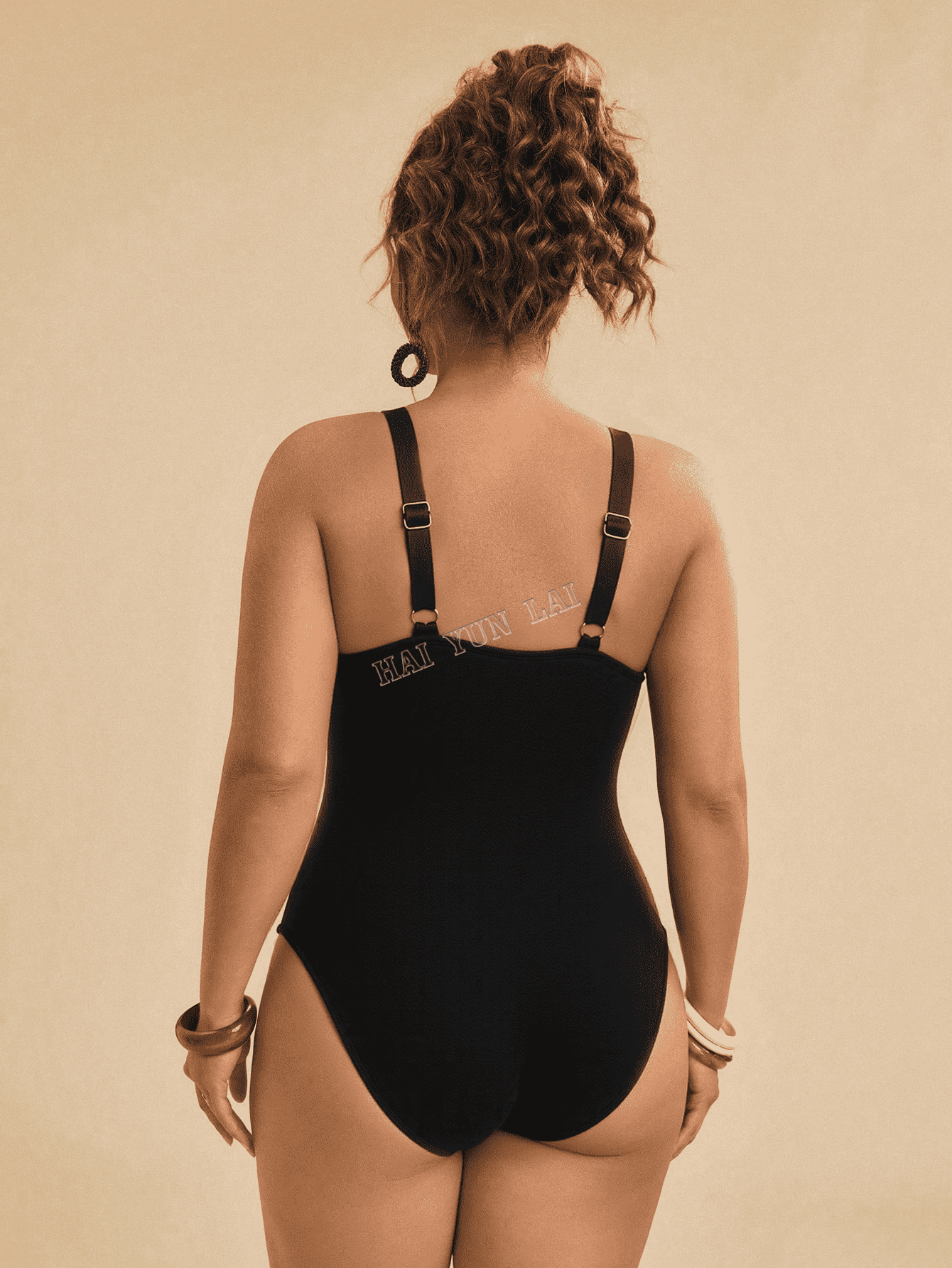 Wholesale Solid Color Swimsuit Deep V Starfish Bikini Set Sexy Hanging Neck Bareback Bikini with Skirt