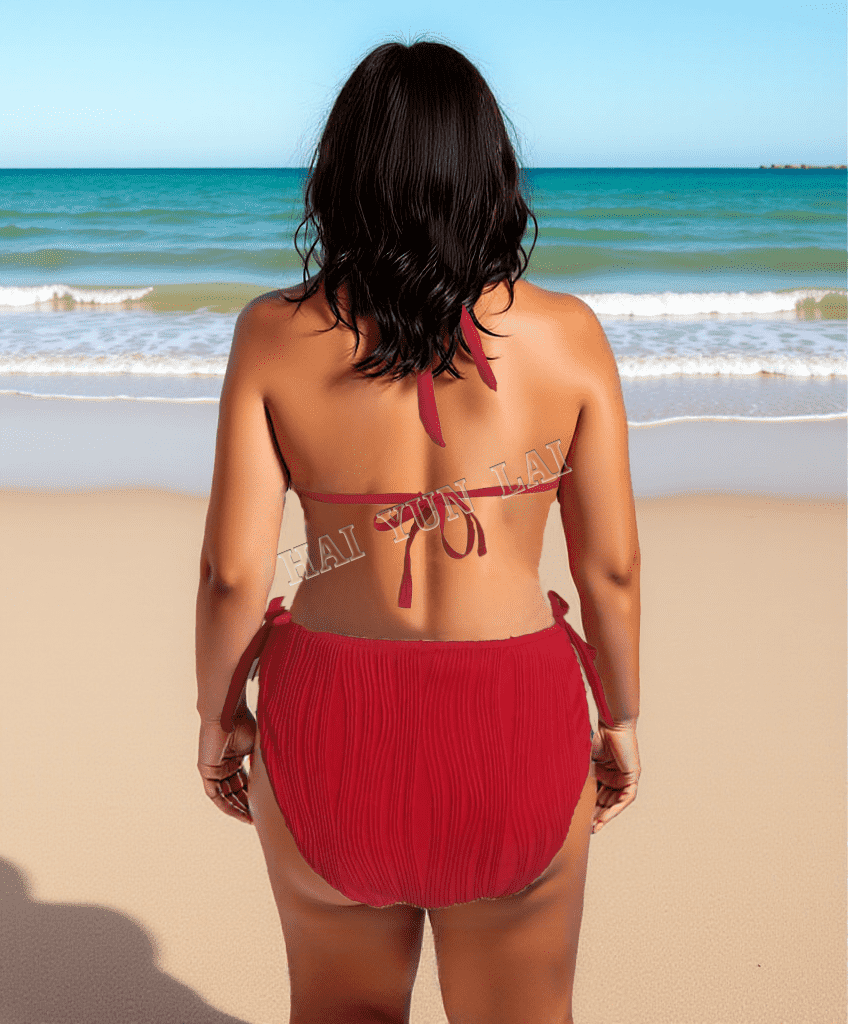 Haiyunlai Cross-border Swimsuit Women's Hot Bikini Briefs Nylon With Light Fabric Split Swimsuit