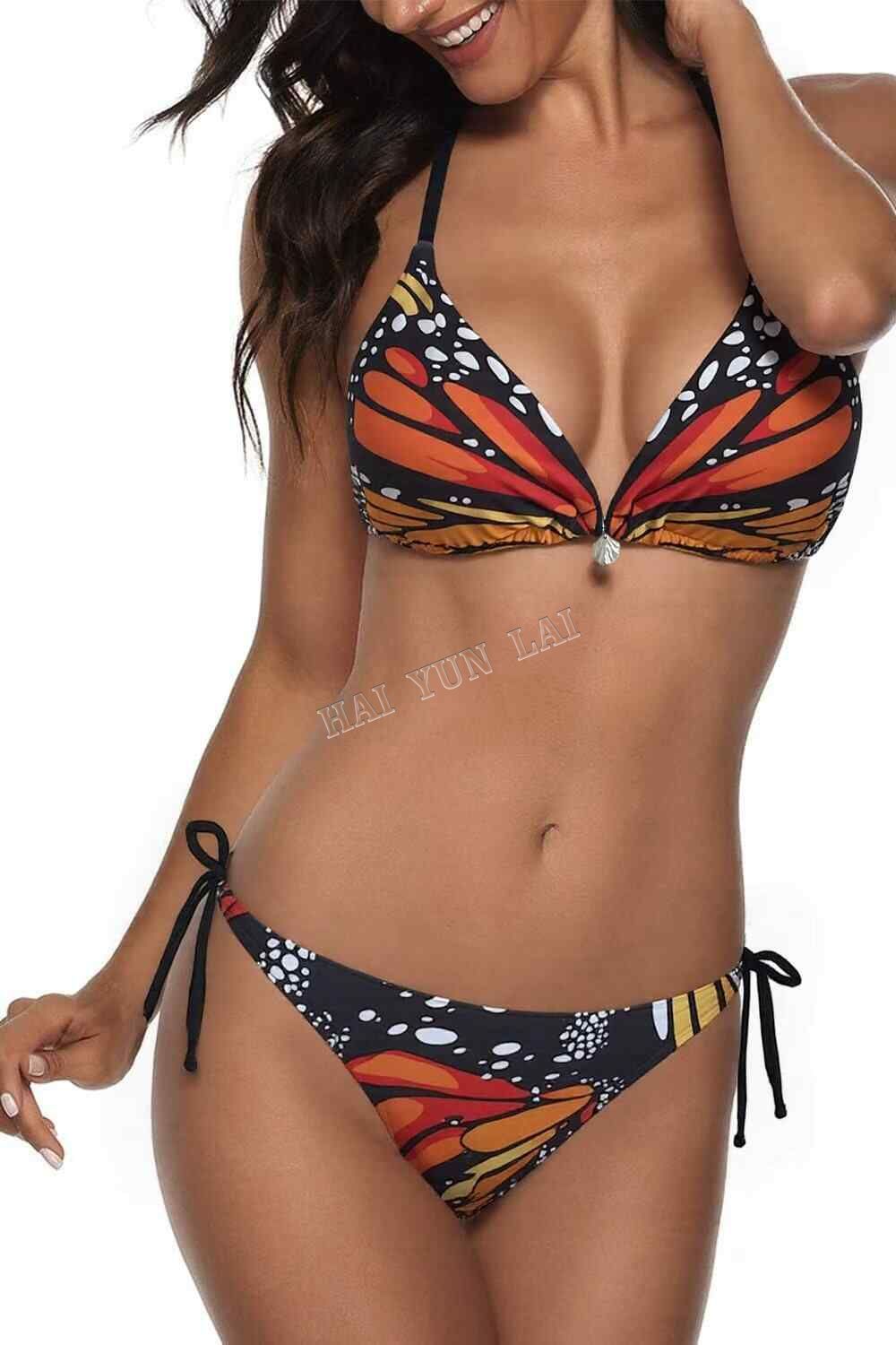 Butterfly Print Bikini 2026 New Creative Design Deep V Sexy Swimsuit Butterfly Print Bikini 2026 New Creative Design Deep V Sexy Swimsuit